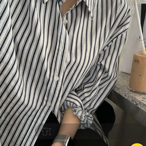 (F) 여성 스트라이프 오버핏 셔츠 두번 착용