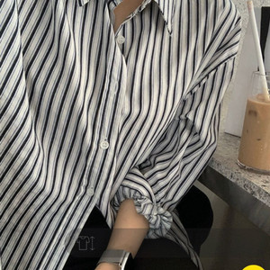 (F) 여성 스트라이프 오버핏 셔츠 두번 착용