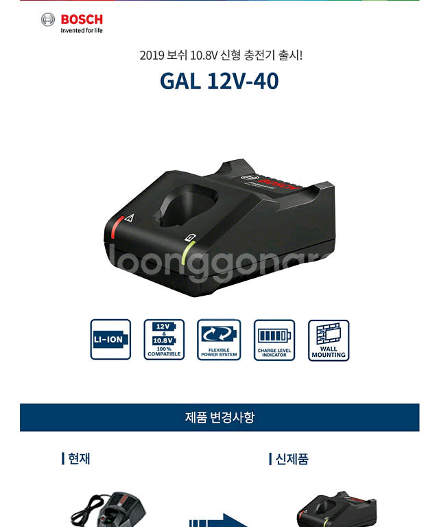 보쉬충전기GAL12V40CV정품.10.8V(12V)용--3