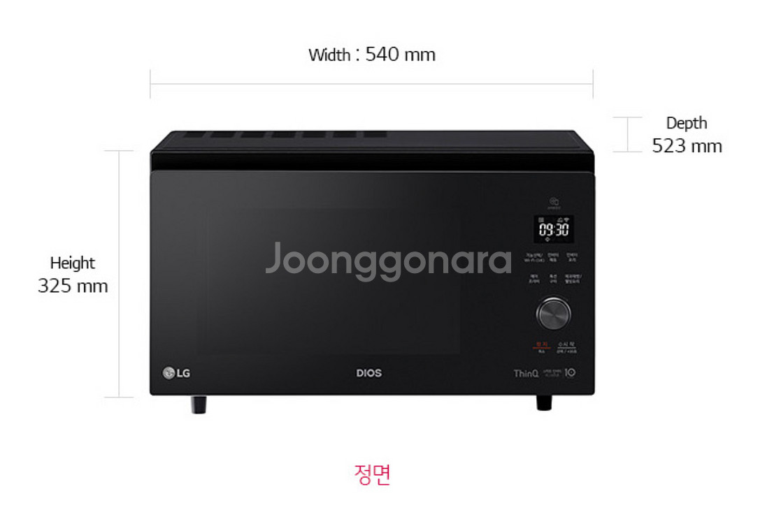 LG 디오스 광파오븐 39L ML39BW 블랙--1