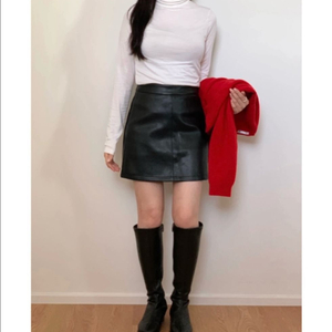 (새상품)레더 가죽미니스커트S