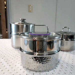 통3중 망치무늬뚝배기 찜기냄비 3종류가격 각각가격)