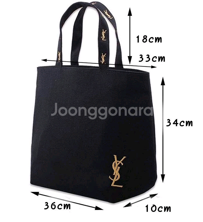 생로랑 블랙 페브릭 토트 정품--4