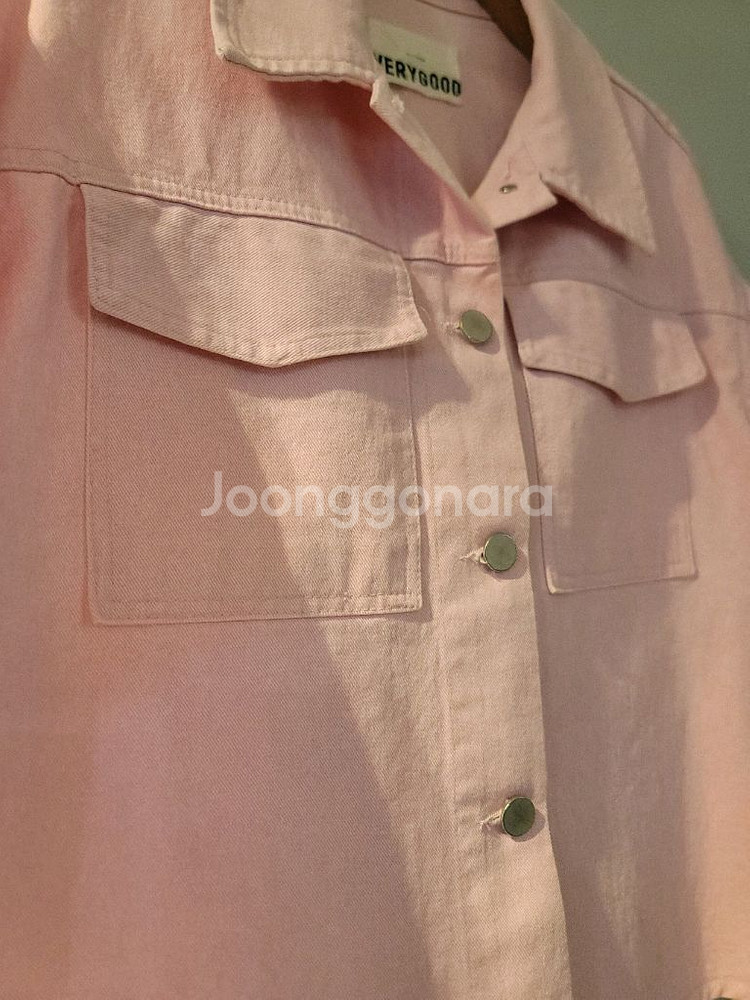 핑크데님 반팔자켓(새상품)--1