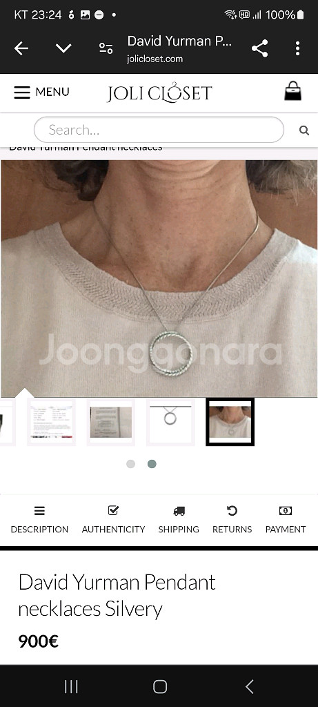 정품 데이비드율만 다이아 펜던트 명품목걸이 (상태최상)--6