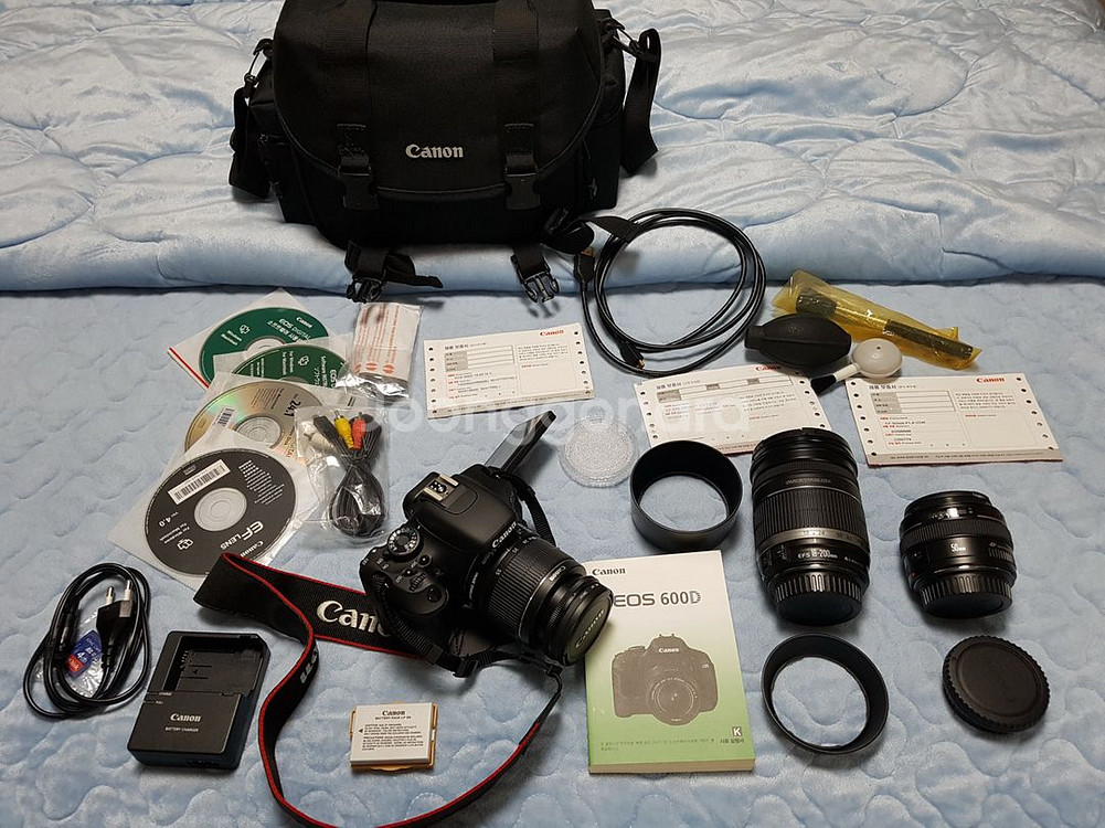 캐논 EOS 600D 카메라 풀팩 + 렌즈 2개 추가--0