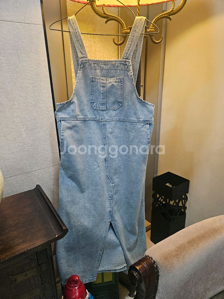 데님 멜빵 원피스--0