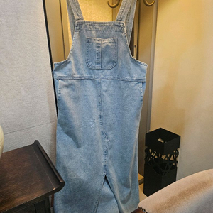 데님 멜빵 원피스