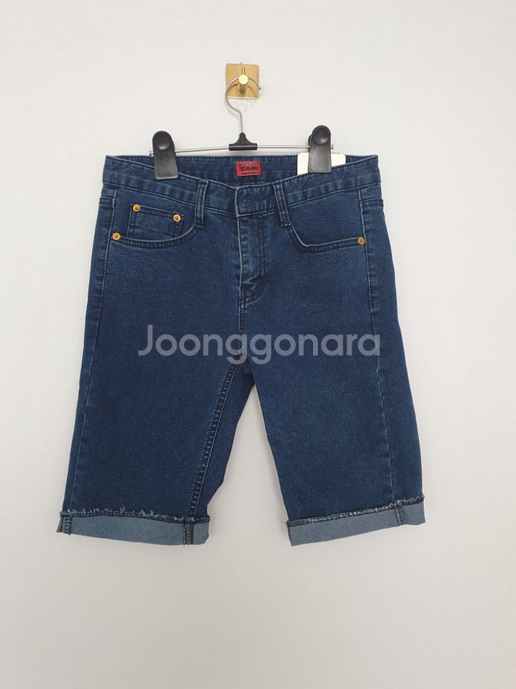 (택있는 새상품)미디기장 진청 반바지 55~66--0