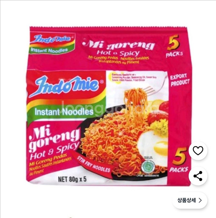 인도미 미고랭 핫&스파이시 라면 18개--0