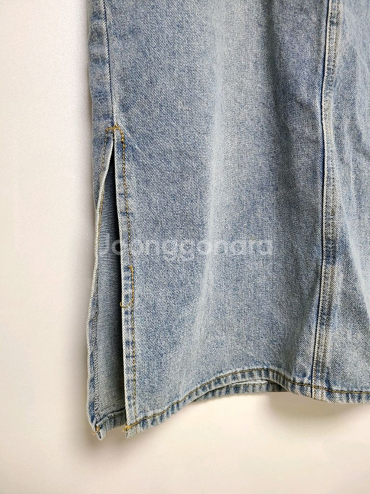 데님 롱스커트--1