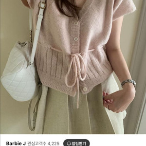 실사첨부 O) 프리티영띵 리본 반팔 니트 핑크