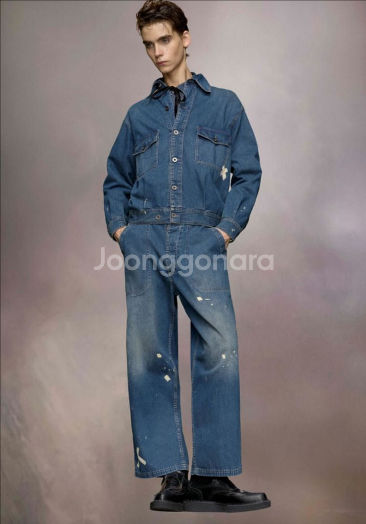 메종마르지엘라 인디고 디스트레스드 청바지--0