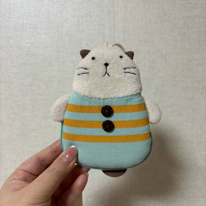 일본 빈티지 고양이 파우치 키링 인형