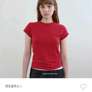 엔조블루스 베이직 캡 슬리브 티셔츠 레드