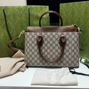 구찌 779768 슈프림 에덴 캔버스레더 토트백