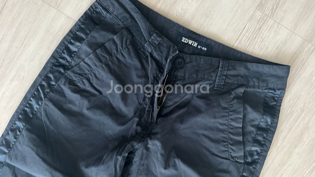 여성용 에드윈 네이비 남색 칠부 면바지 바스락 26착용--1