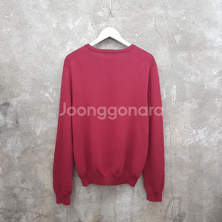 브룩스브라더스 버건디와인 브이넥 니트 M--1