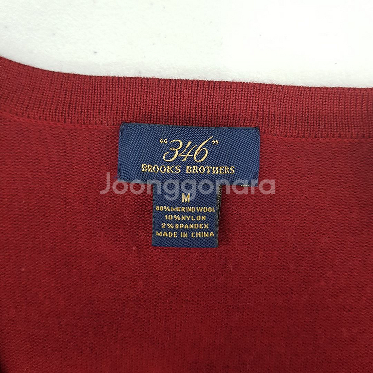 브룩스브라더스 버건디와인 브이넥 니트 M--2