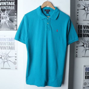 (L-XL) 폴로 랄프로렌 반팔 카라 티셔츠 블루