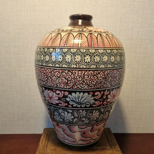 중국 지주가마 분청 화문 대형 매병- 높이34cm