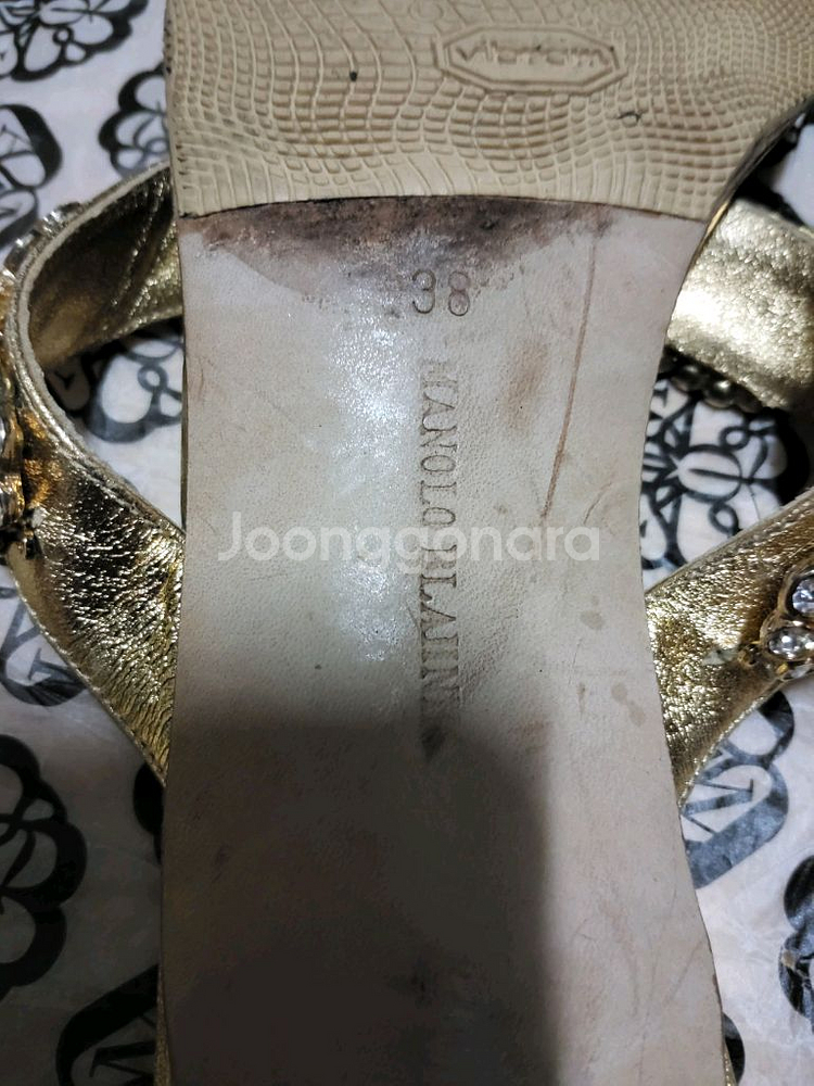마놀로 블라닉 여성보석 샌들슬리퍼 38(정품)--9