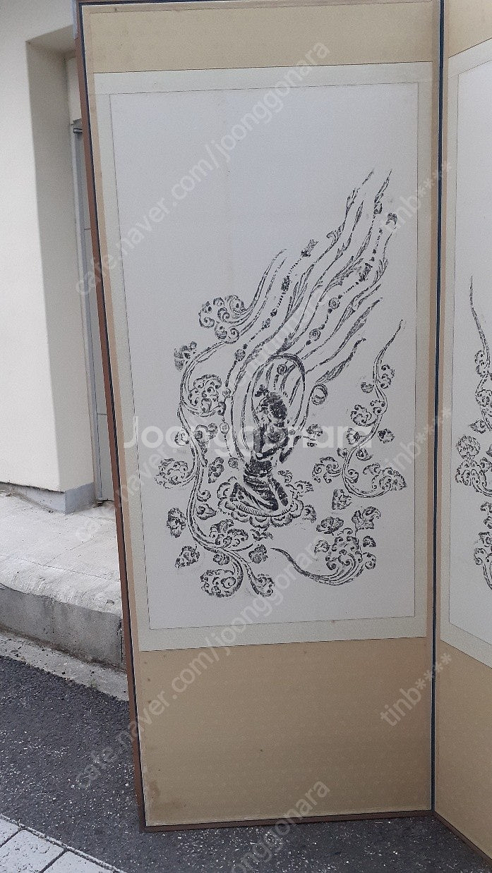 에밀레종 비천상 탁본 병풍 가리개--1