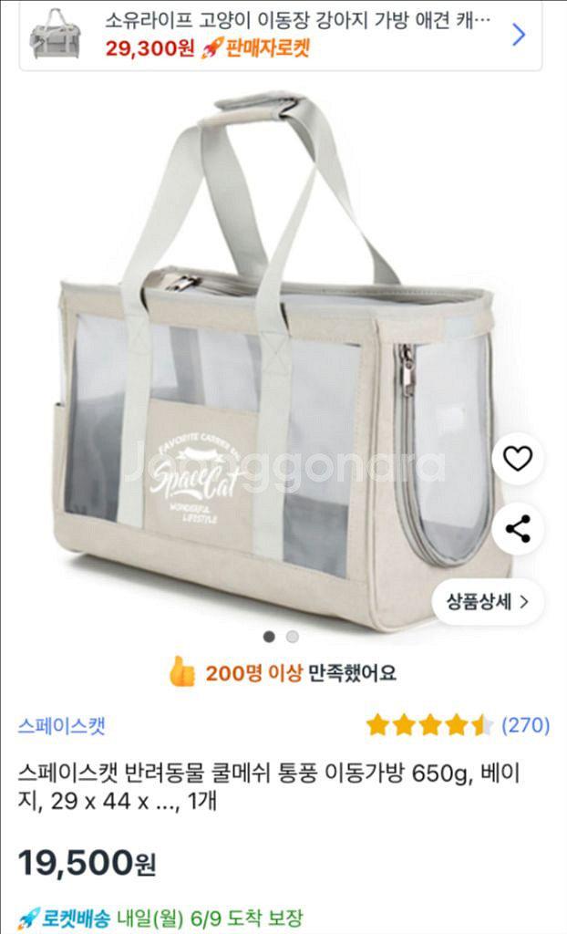 스페이스캣 애견 이동가방--2