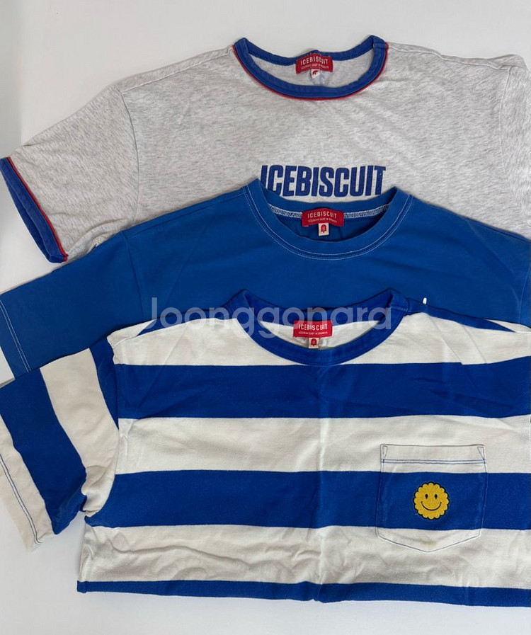 아이스비스킷 165사이즈 티셔츠 3피스--1