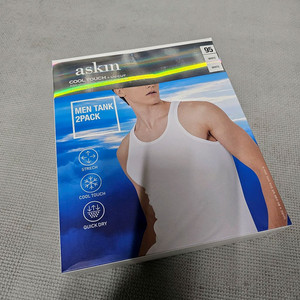 askin 남성 런닝 M(95) 2매. 남자런닝