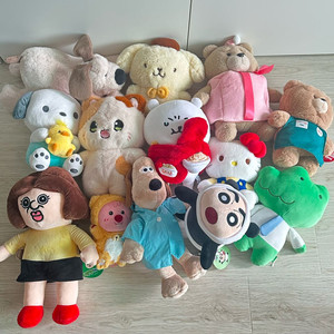옥지 포차코 짱구 폼폼푸린 그로밋 루피 인형