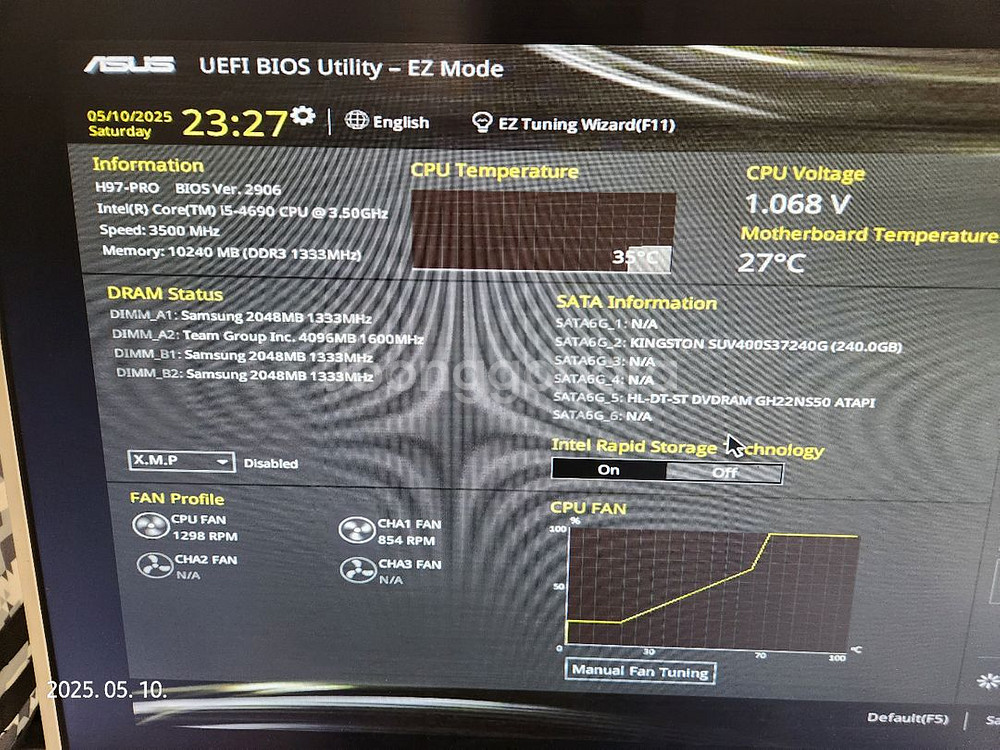 i5-4690, H97 보드, DDR3 10GB--1