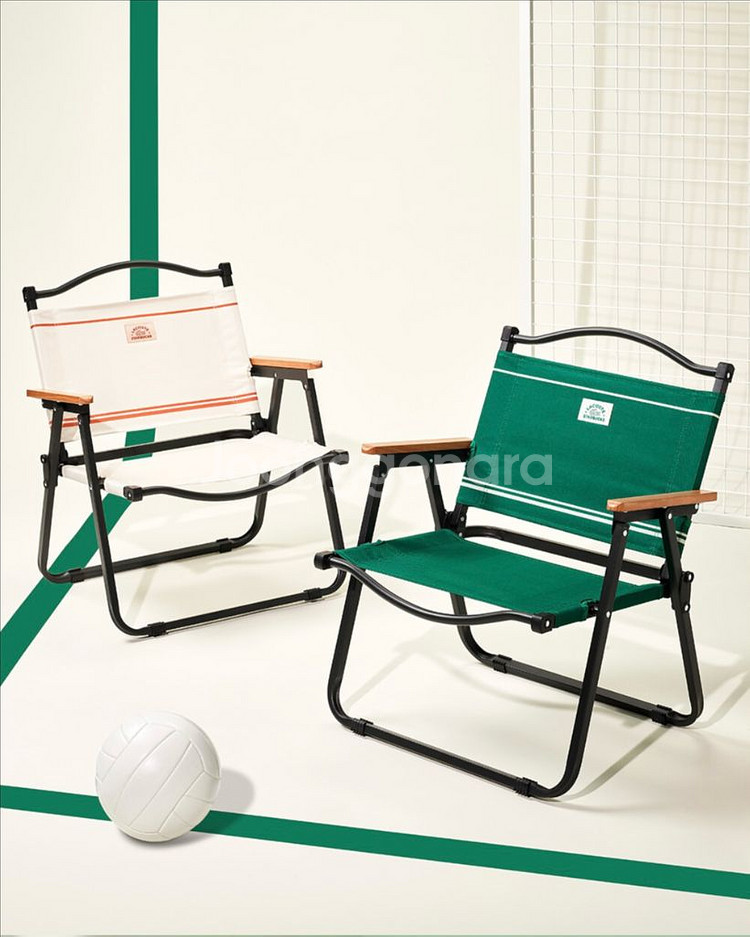 스타벅스 라코스테 콜라보 와이드 폴딩체어 그린--2