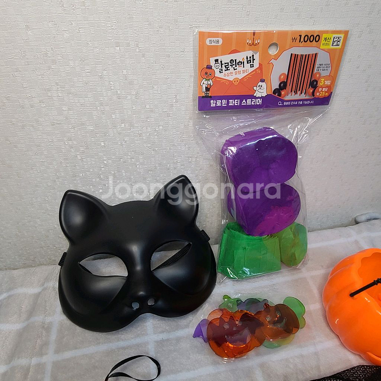 할로윈 소품 가면 인형 호박전등 거미줄테이블보--0