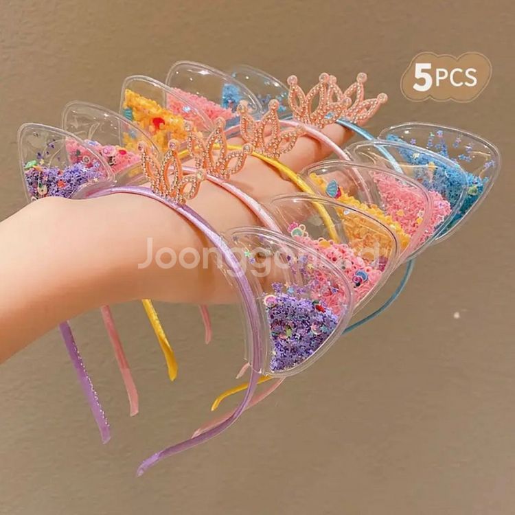 (새상품)유아 파티 공주 머리띠 5종 세트--2