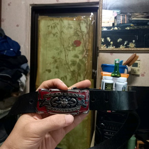 [BUCK]버튼형 버클 통가죽 벨트