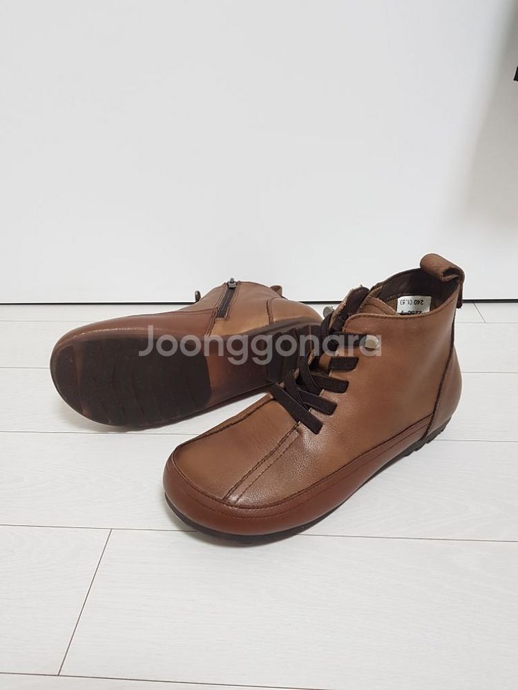 여성 가죽 앵글 부츠 신발 사이즈 240mm--6