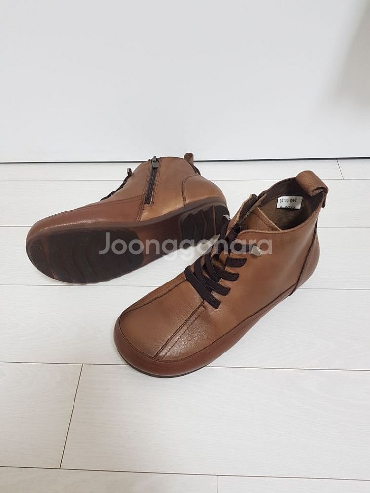 여성 가죽 앵글 부츠 신발 사이즈 240mm--7