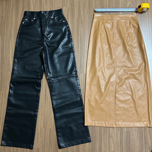 레더 스커트, 바지 일괄(사이즈 사진 참고)