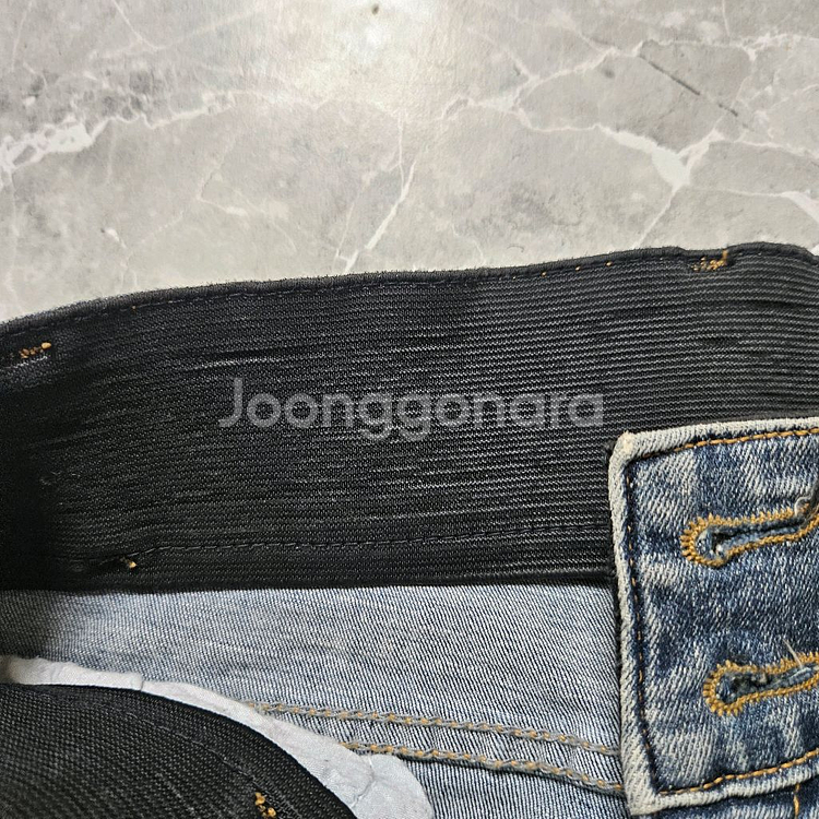 여성) 투버튼 밴딩 데님팬츠 (S)--3