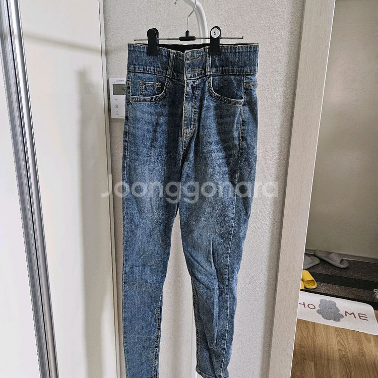 여성) 투버튼 밴딩 데님팬츠 (S)--0
