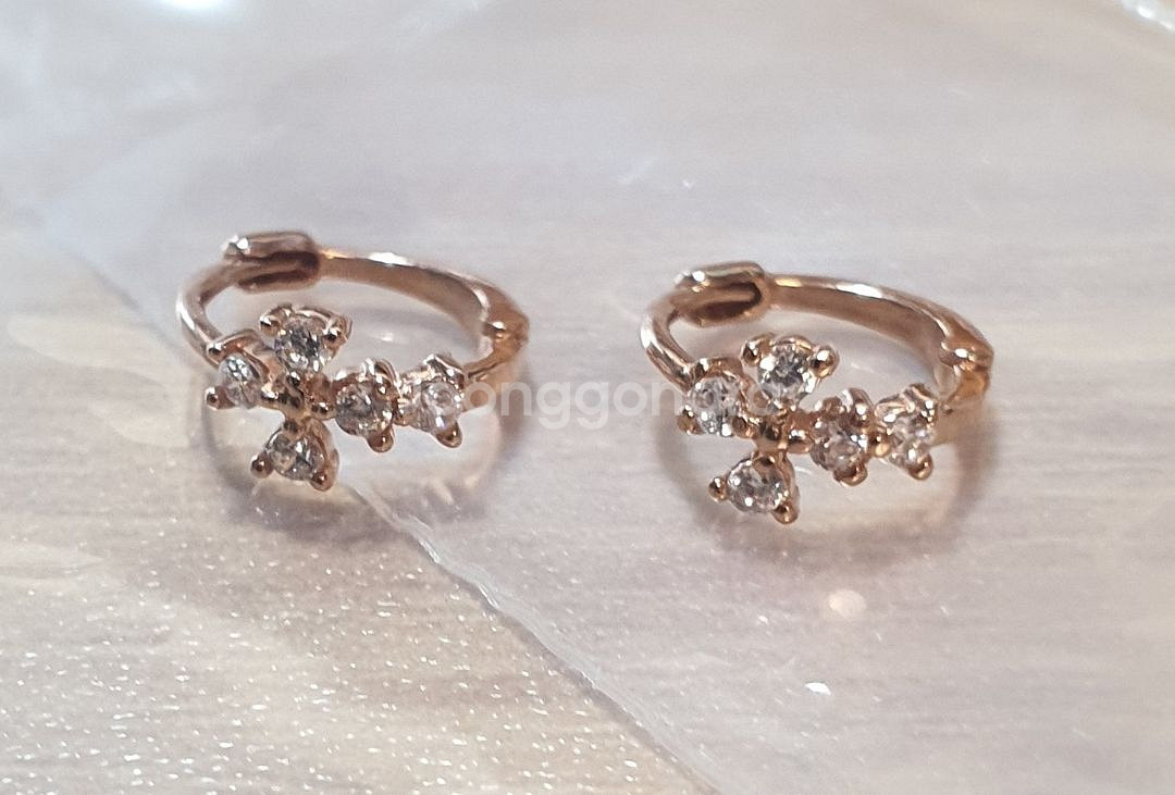 14k 십자가 원터치 귀걸이 새상품--0