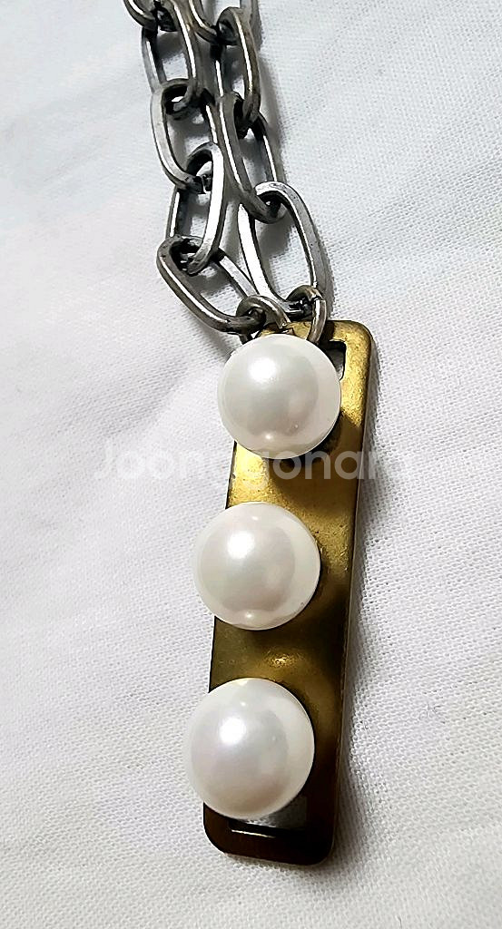 햄쿤 체인 목걸이 (글라스핵진주 펜던트)--0