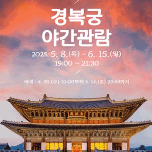 경복궁 야간개장 티켓 삽니다. 06/13or14 2매