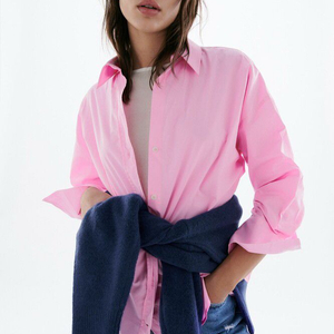 [새상품]ZARA 핑크색 오버핏 셔츠
