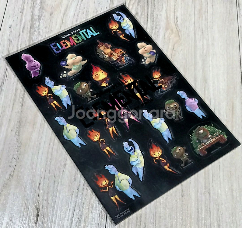 [미개봉] 픽사 엘리멘탈 한정판 A4 오리지널 스티커--0