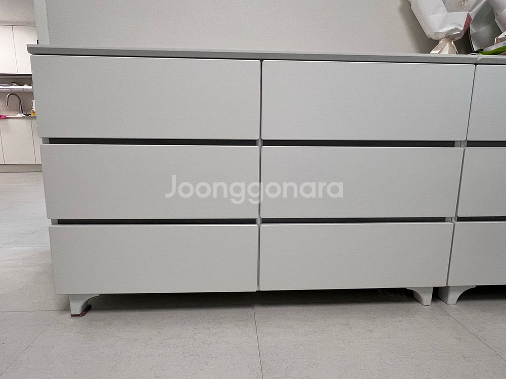 3단 화이트 원목 도장 서랍장(새상품)--0