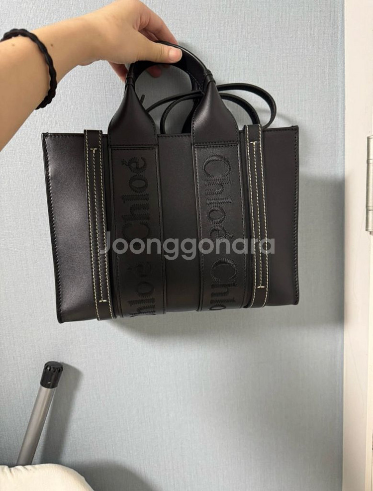 끌로에 가죽 우디백 블랙 스몰사이즈--0