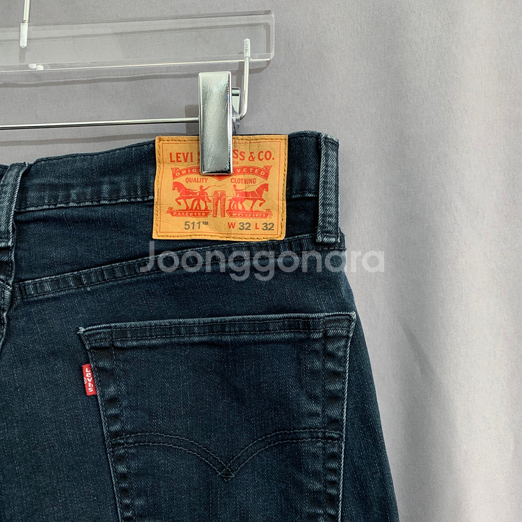 32인치 리바이스 511 일자핏 스판 밴딩 데님 청바지--3