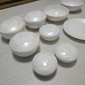 한국도자기 레이스 칠첩반상기 그릇 접시 세트 미사용